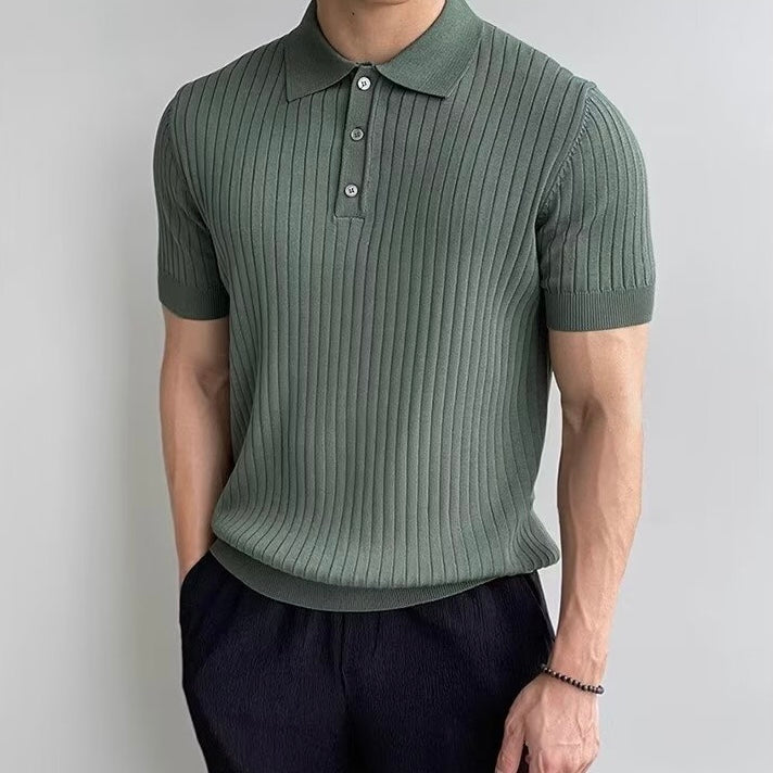 Gimcheon – Elegant Strikket Poloshirt til Mænd