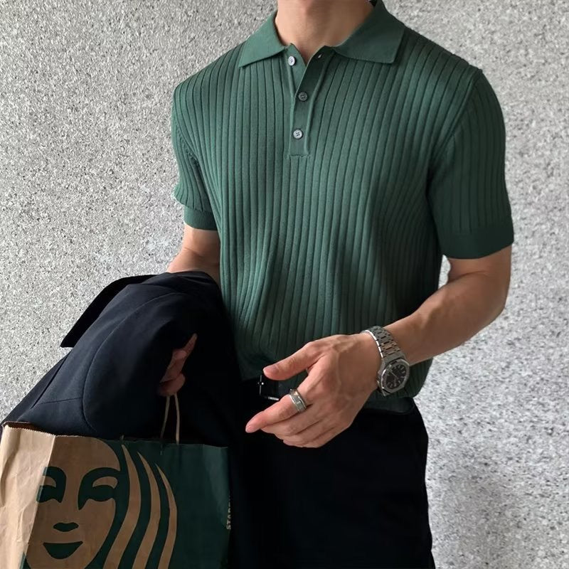 Gimcheon – Elegant Strikket Poloshirt til Mænd