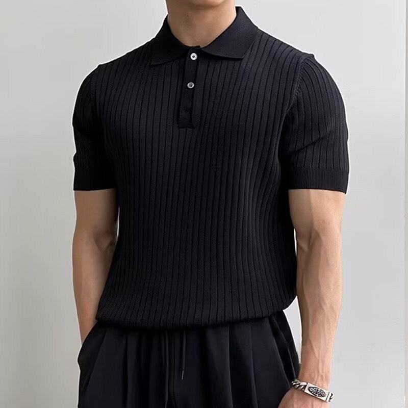 Gimcheon – Elegant Strikket Poloshirt til Mænd