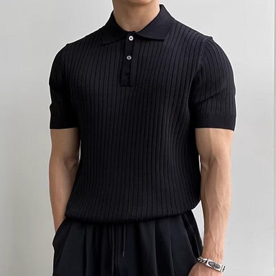 Gimcheon – Elegant Strikket Poloshirt til Mænd