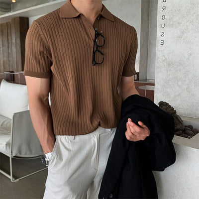 Gimcheon – Elegant Strikket Poloshirt til Mænd