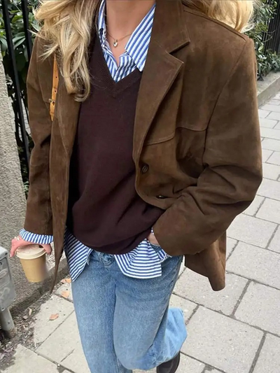 Loreeva– Oversized Trenchcoat i Lyxig Mockalook