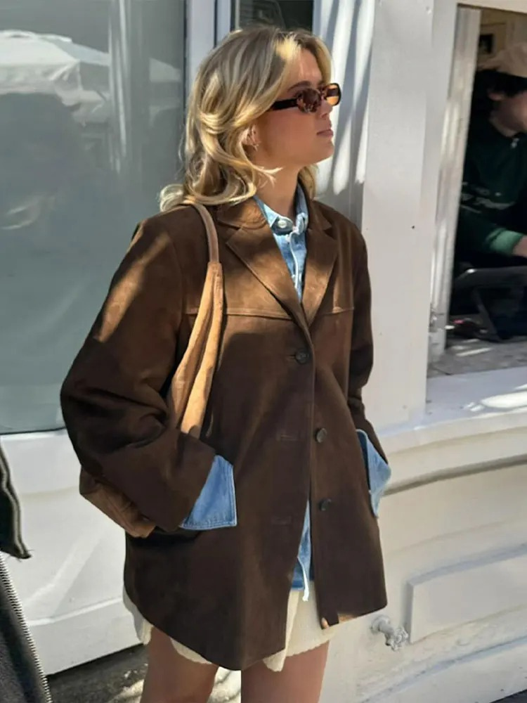 Loreeva– Oversized Trenchcoat i Lyxig Mockalook