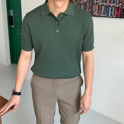 Gimcheon – Elegant Strikket Poloshirt til Mænd
