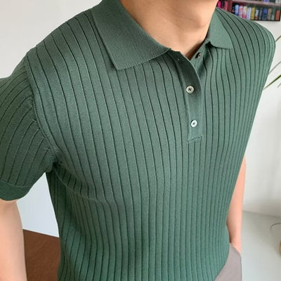Gimcheon – Elegant Strikket Poloshirt til Mænd